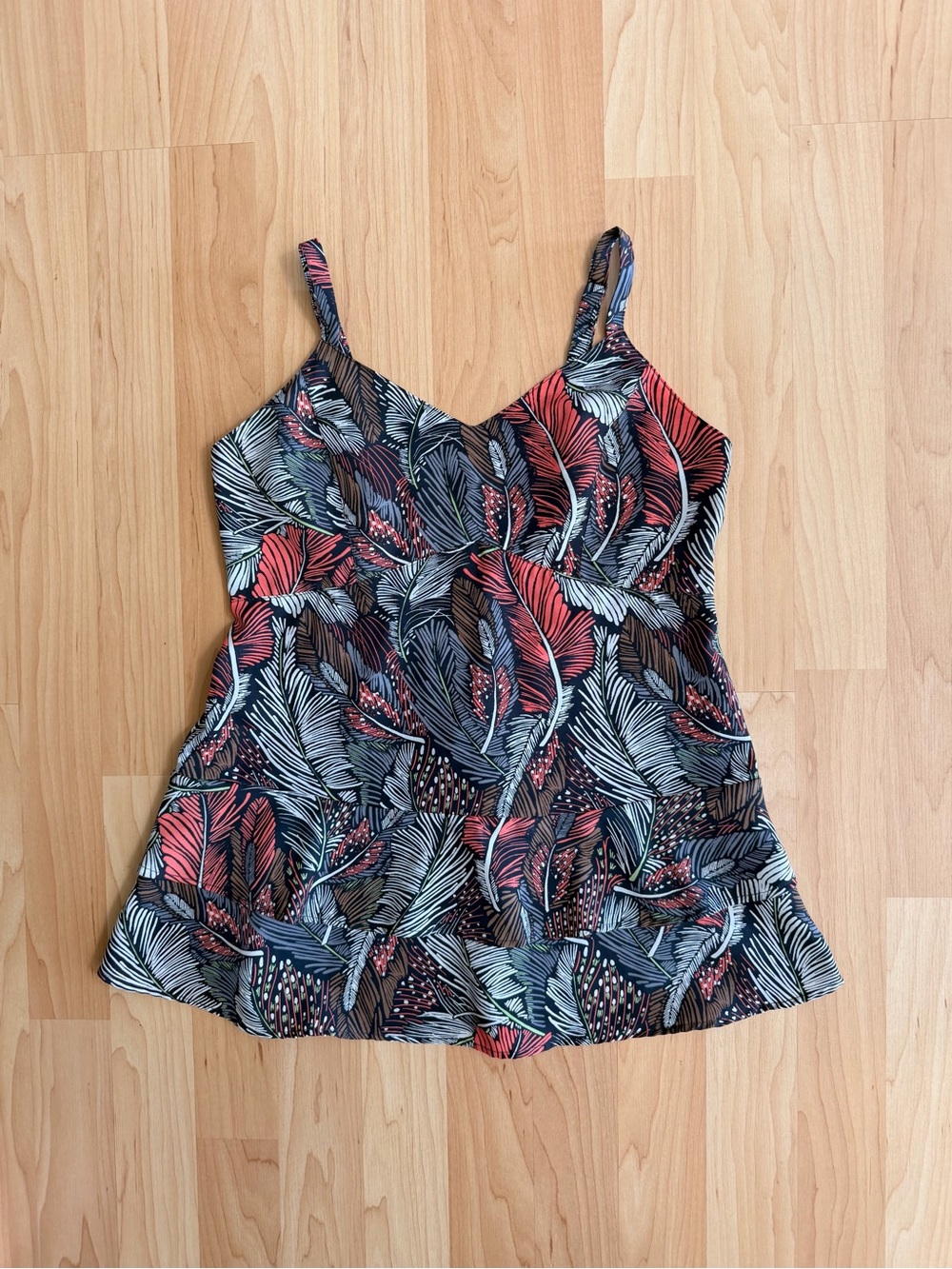 Gap Feather Print Spaghetti Strap Tank Top - Multicolor